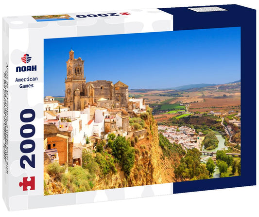 Noah Jigsaw Puzzle Arcos de la Frontera, a white town built on a rock on the Guadalete river, in the province of Cadiz, Spain 2000 Pieces