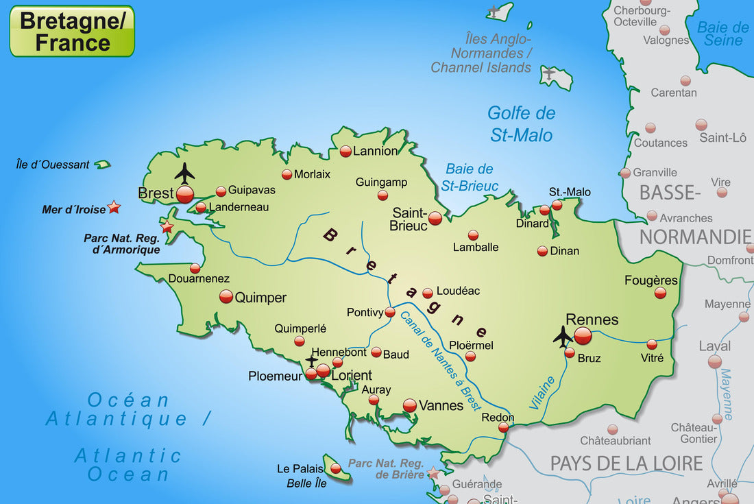 Noah Jigsaw Puzzle Map of Brittany, France 2000 Pieces