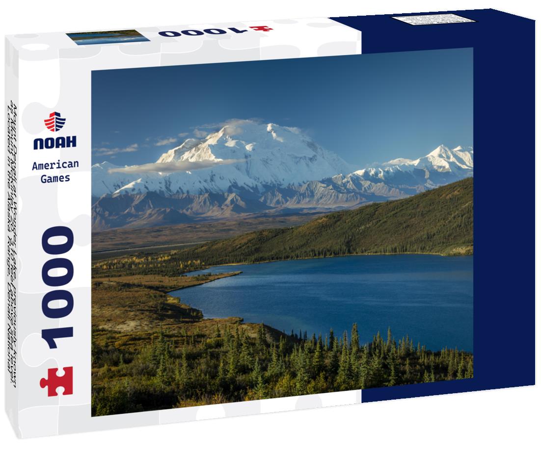 Noah Jigsaw Puzzle Mount Denali at Wonder Lake, previously known as Mount McKinley 20, 310 feet above sea level. Located in the Alaska Range, Denali National Park and Preserve, Alaska - Sunrise 1000 Pieces