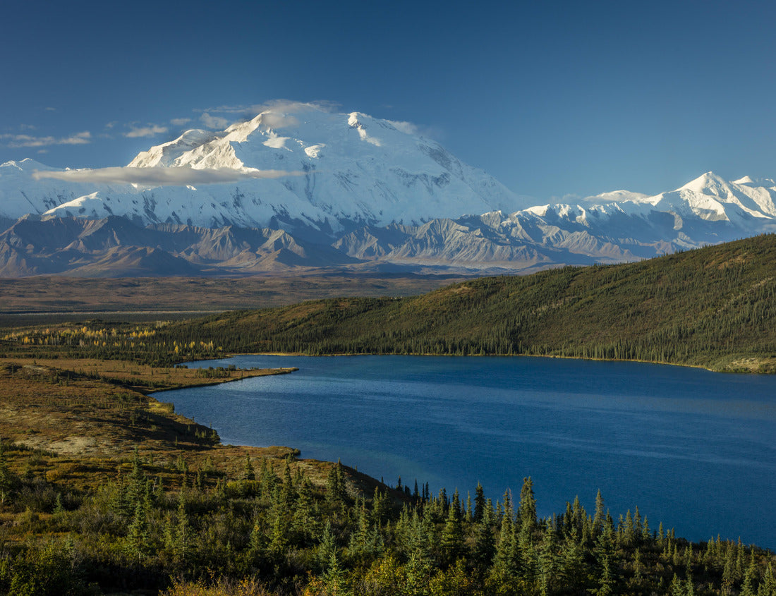 Noah Jigsaw Puzzle Mount Denali at Wonder Lake, previously known as Mount McKinley 20, 310 feet above sea level. Located in the Alaska Range, Denali National Park and Preserve, Alaska - Sunrise 1000 Pieces