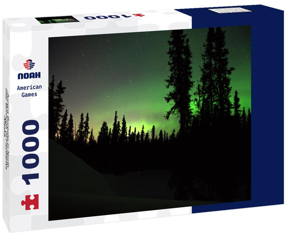 Noah Jigsaw Puzzle Aurora Borealis in North Star Borough of Fairbanks, Alaska - Harding Lake, Salcha 1000 Pieces