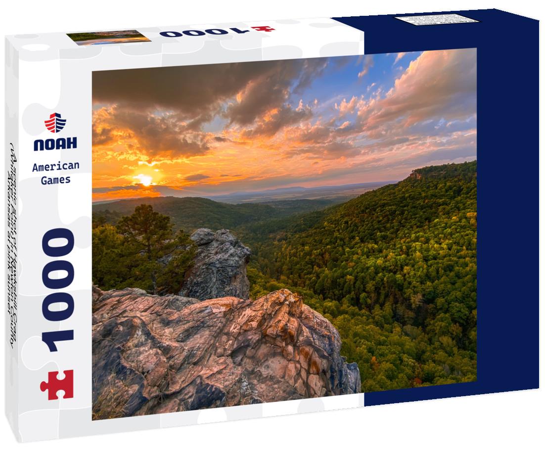 Noah Jigsaw Puzzle A scenic shot of Hawksbill Crag (Whitaker Point) in Newton County, Arkansas at pink sunset 1000 Pieces