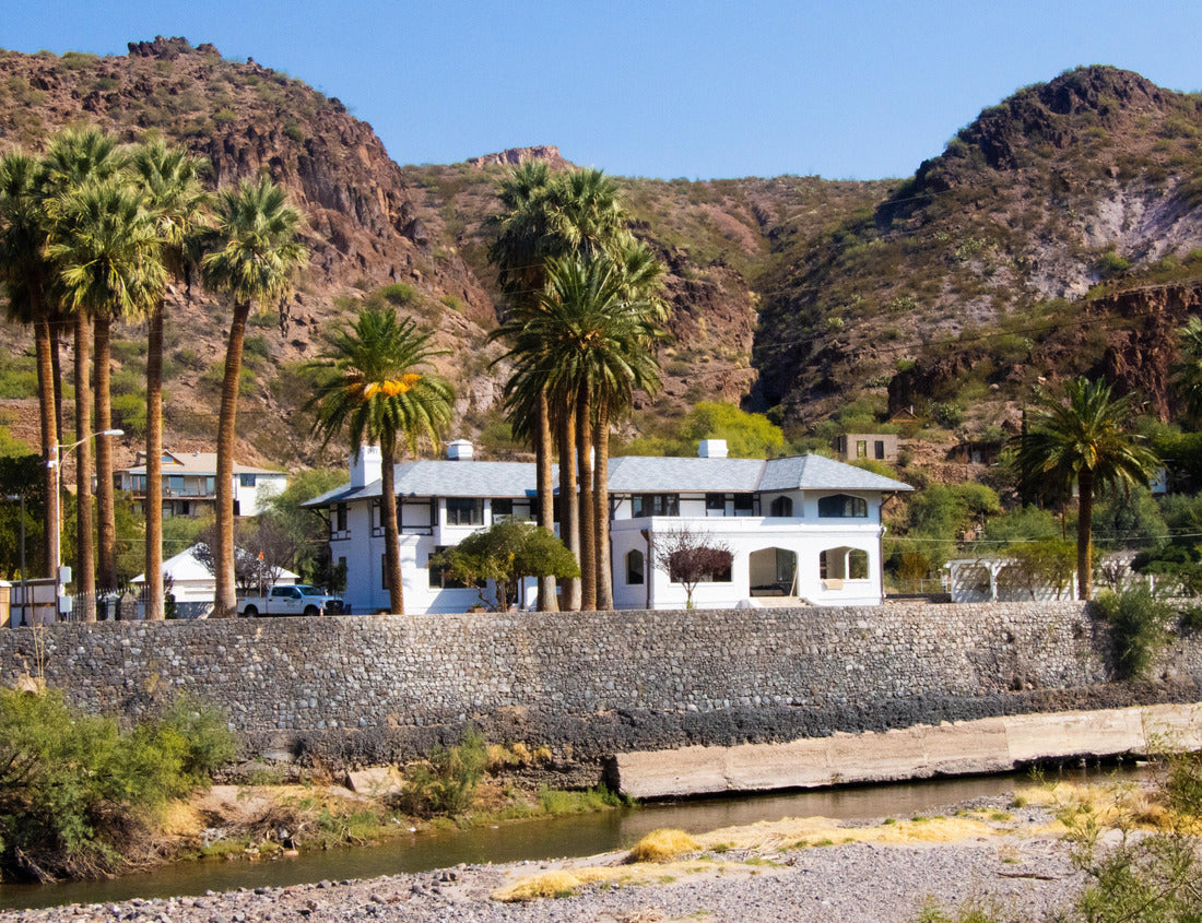 Noah Jigsaw Puzzle A building in Clifton, Arizona, surrounded by palm trees with mountains in the background, in Greenlee County, USA 1000 Pieces