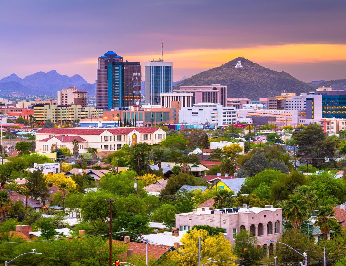 Tucson, Arizona, USA Downtown skyline with mountains at dusk 1000pc Puzzle