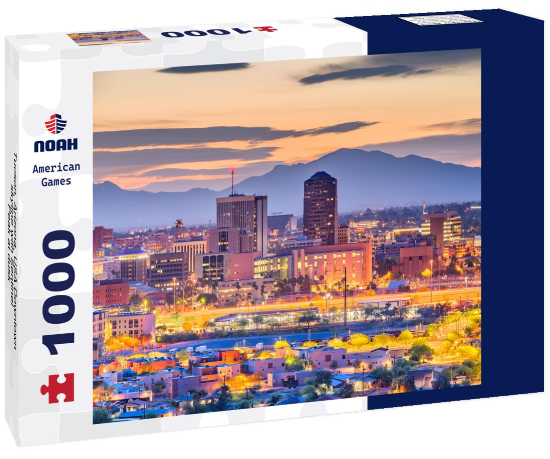 Tucson, Arizona, USA Downtown skyline with Sentinel Peak at dusk 1000pc Puzzle