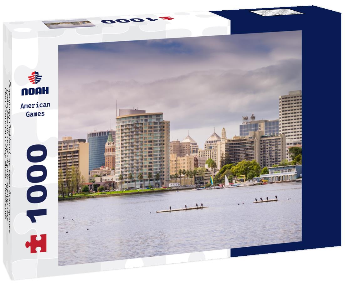Noah Jigsaw Puzzle Downtown Oakland, as seen from across Lake Merritt on a cloudy spring day, San Francisco Bay Area, California 1000 Pieces