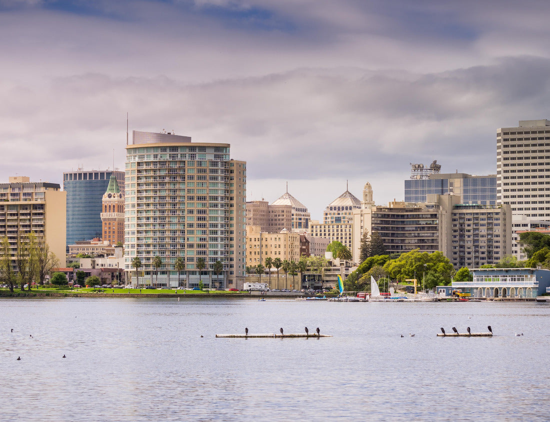 Noah Jigsaw Puzzle Downtown Oakland, as seen from across Lake Merritt on a cloudy spring day, San Francisco Bay Area, California 1000 Pieces