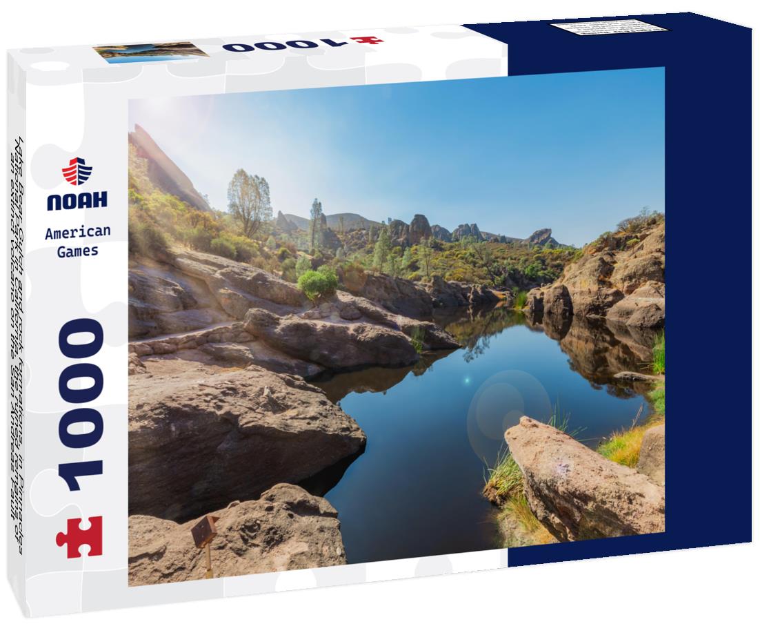 Noah Jigsaw Puzzle Lake Bear Gulch and rock formations, in Pinnacles National Park in California, the ruined remains of an extinct volcano on the San Andreas Fault 1000 Pieces