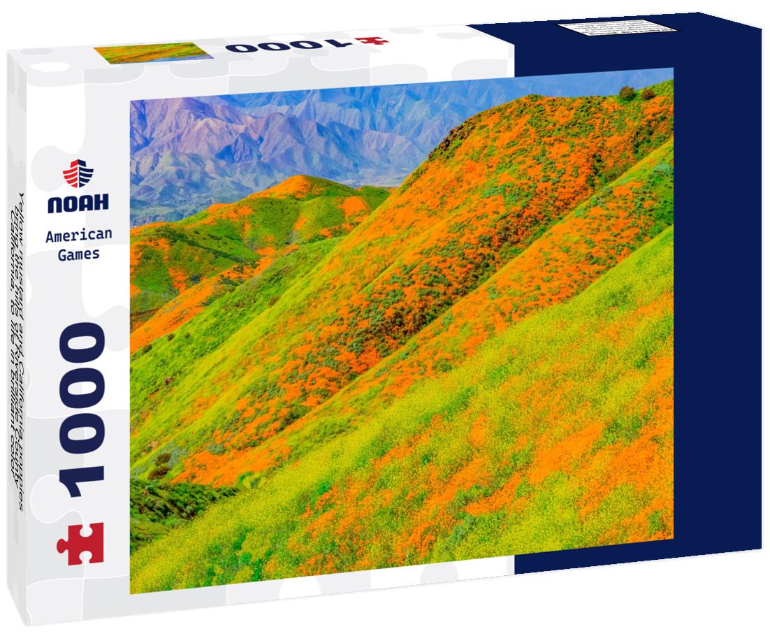 Noah Jigsaw Puzzle Yellow mustard and California poppies bring the hills of Riverside County, California, to life in brilliant color 1000 Pieces