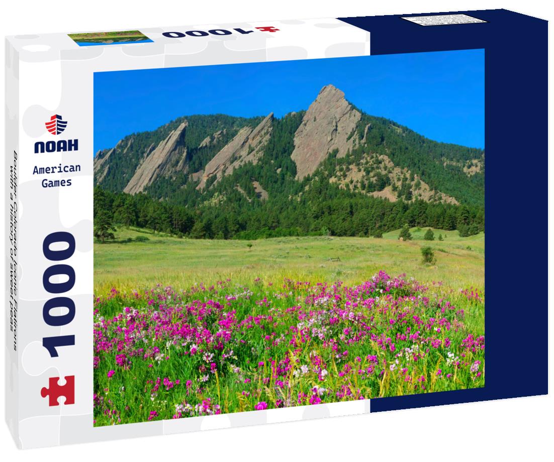 Noah Jigsaw Puzzle Boulder Colorado Iconic Flatirons with a history of sweet peas 1000 Pieces