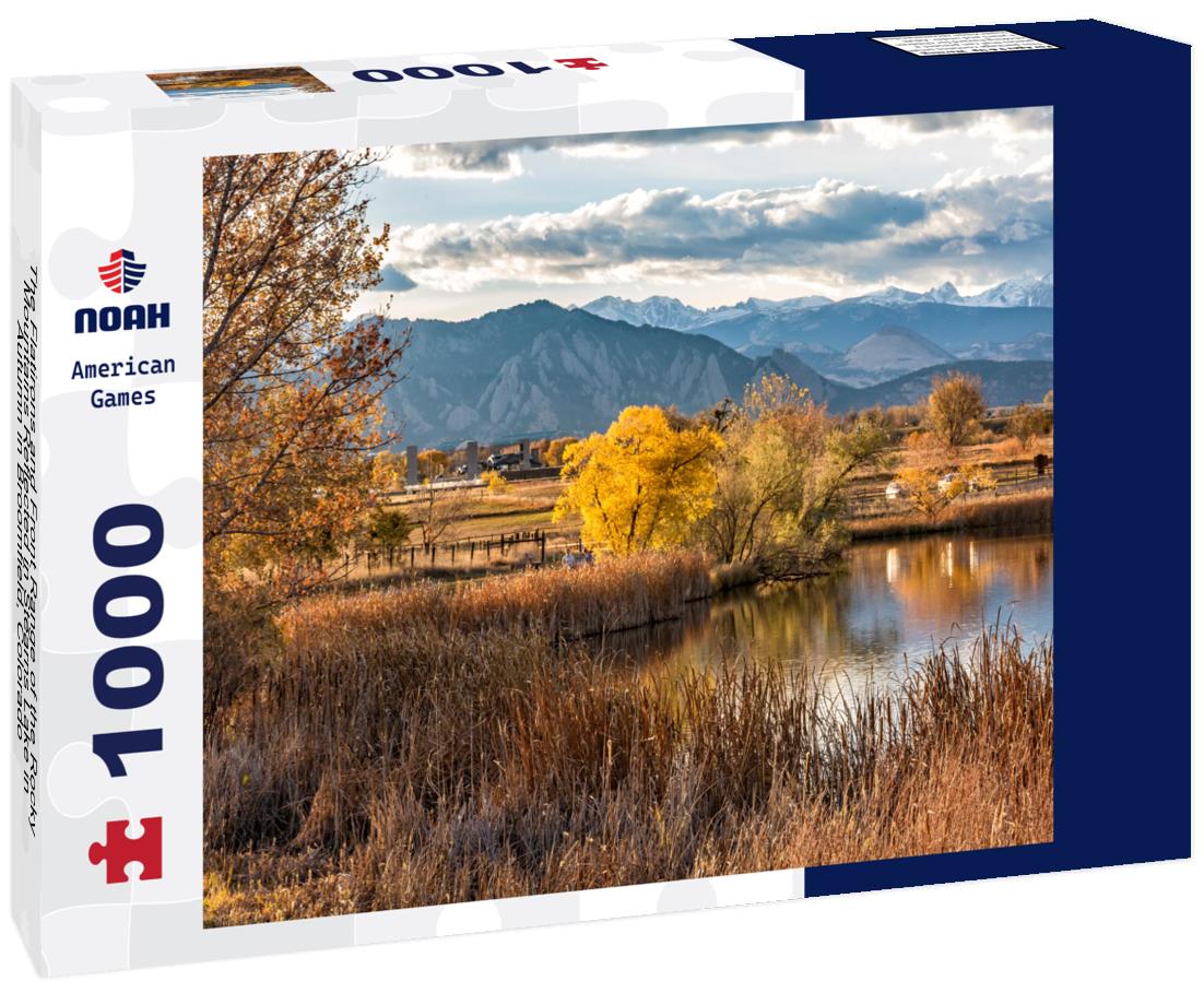 Noah Jigsaw Puzzle The Flatirons and Front Range of the Rocky Mountains Reflected in Stearns Lake in Autumn in Broomfield, Colorado 1000 Pieces