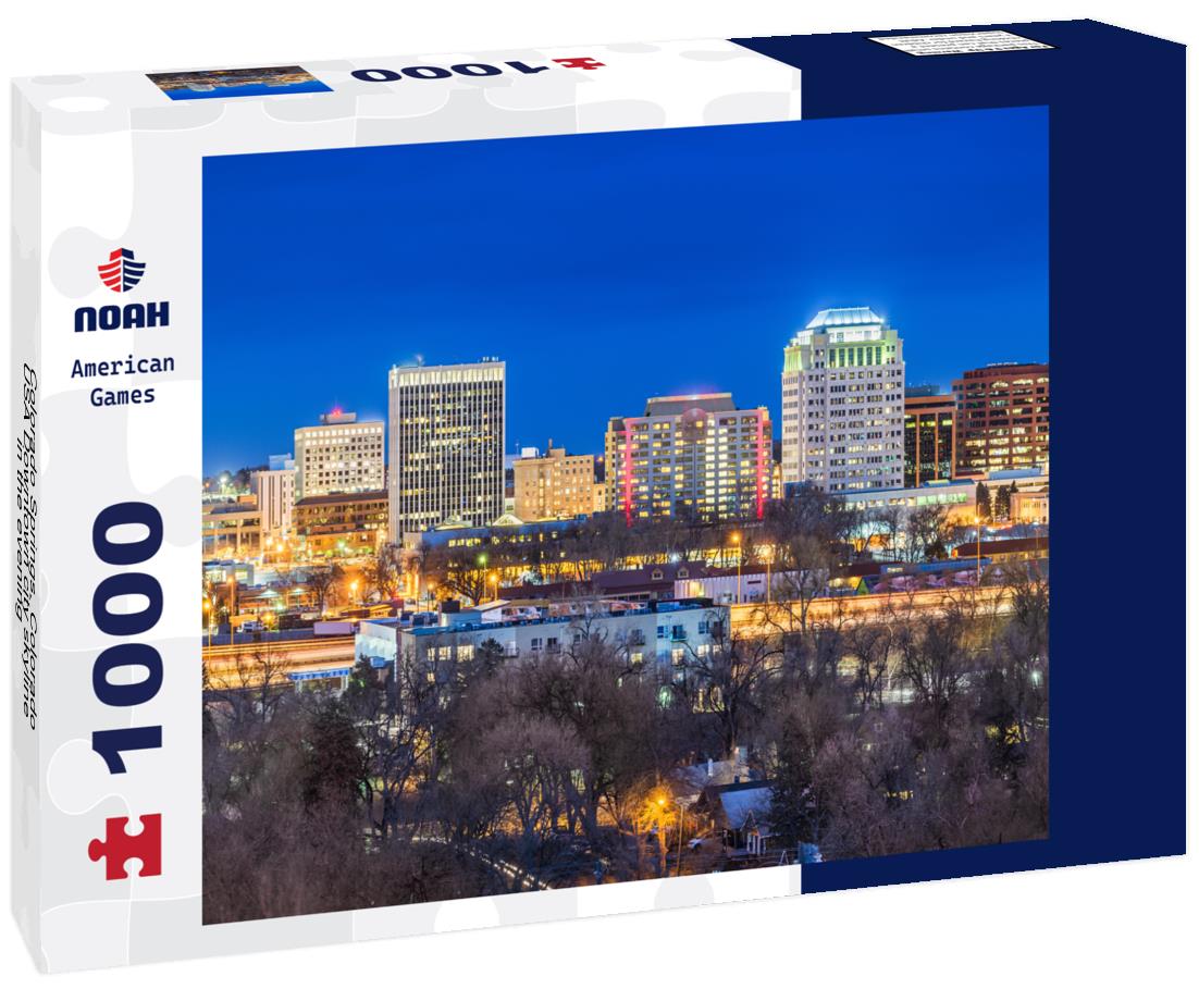 Noah Jigsaw Puzzle Colorado Springs, Colorado, USA Downtown city skyline in the evening 1000 Pieces