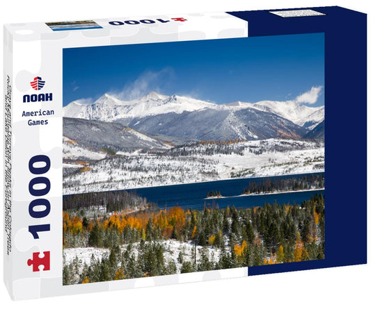 Noah Jigsaw Puzzle Grays and Torreys Peaks in the Colorado Rocky Mountains with Snow on Aspen Trees and Lake Dillon in the Foreground 1000 Pieces