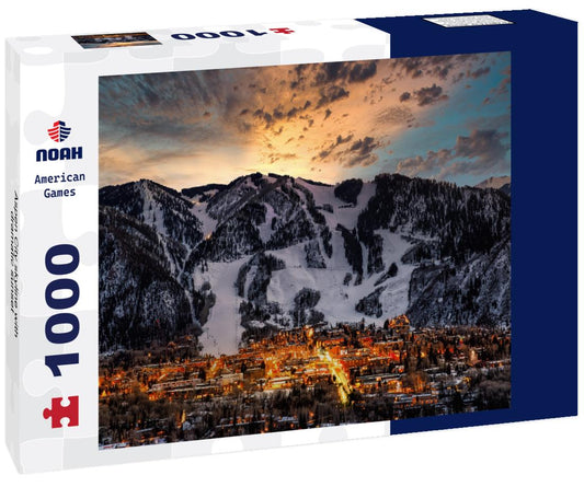 Noah Jigsaw Puzzle Aspen City skyline with dramatic sunset 1000 Pieces