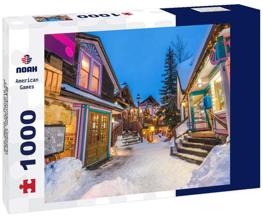 Noah Jigsaw Puzzle Breckenridge, Colorado, USA downtown streets in the evening in winter with vacation lights 1000 Pieces