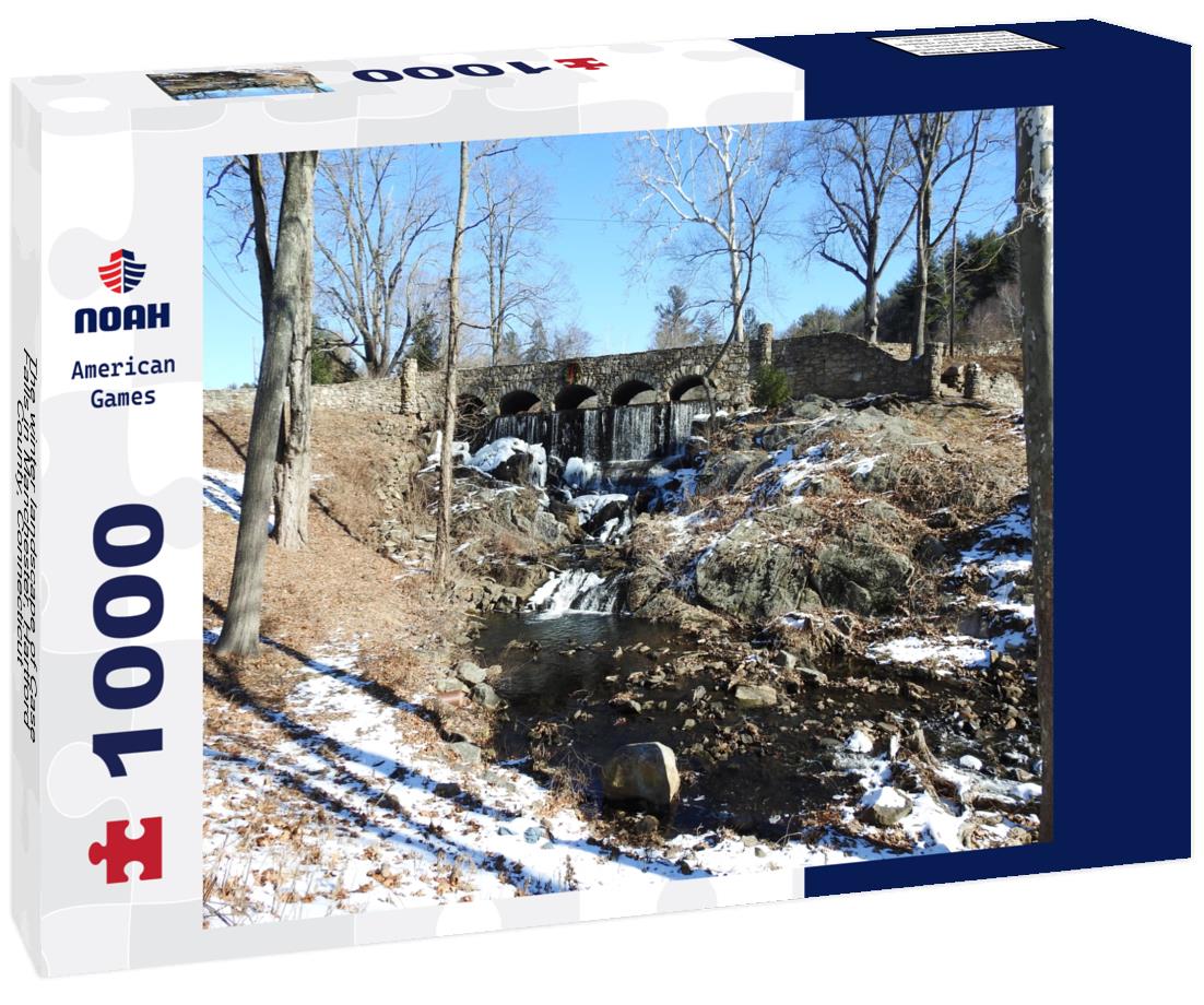The winter landscape of Case Falls in Manchester, Hartford County, Connecticut 1000pc Puzzle