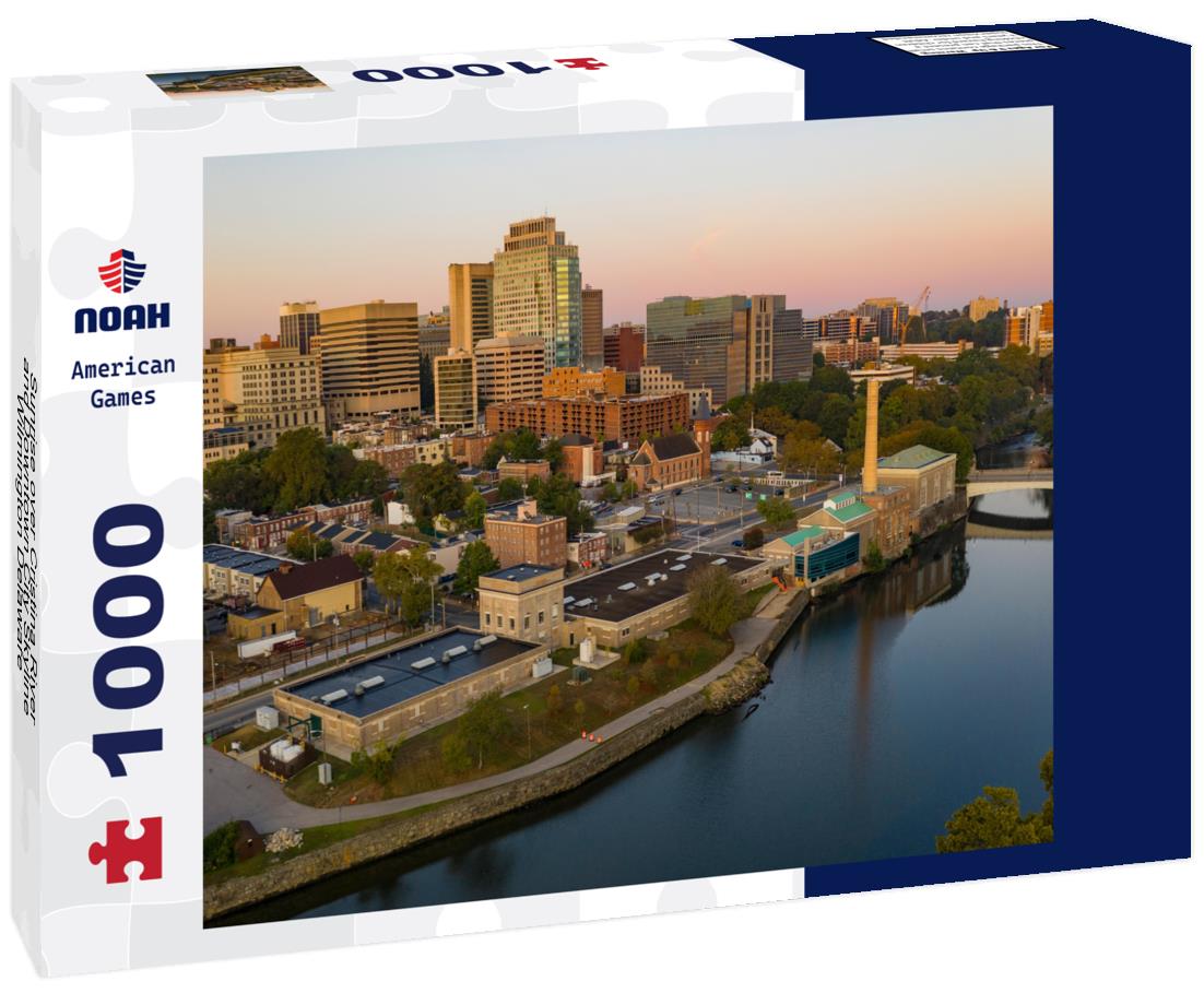 Noah Jigsaw Puzzle Sunrise over Cristina River and Downtown City Skyline Wilmington Delaware 1000 Pieces