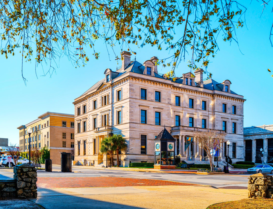 Noah Jigsaw Puzzle Pensacola City skyline, downtown street and architectural landmarks, the winter landscape of the historic buildings of the Escambia County Courthouse in Florida, USA 1000 Pieces