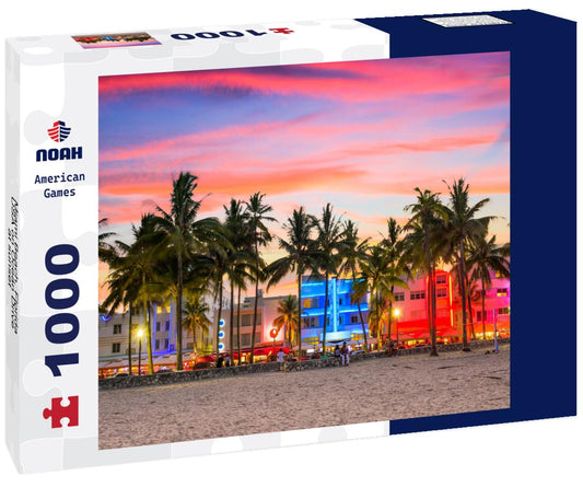 Noah Jigsaw Puzzle Miami Beach, Florida, USA on Ocean Drive at sunset 1000 Pieces