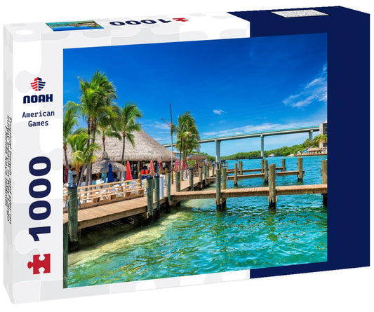 Noah Jigsaw Puzzle Tropical beach and pier on sunny beach in Key Largo, Florida keys islands 1000 Pieces