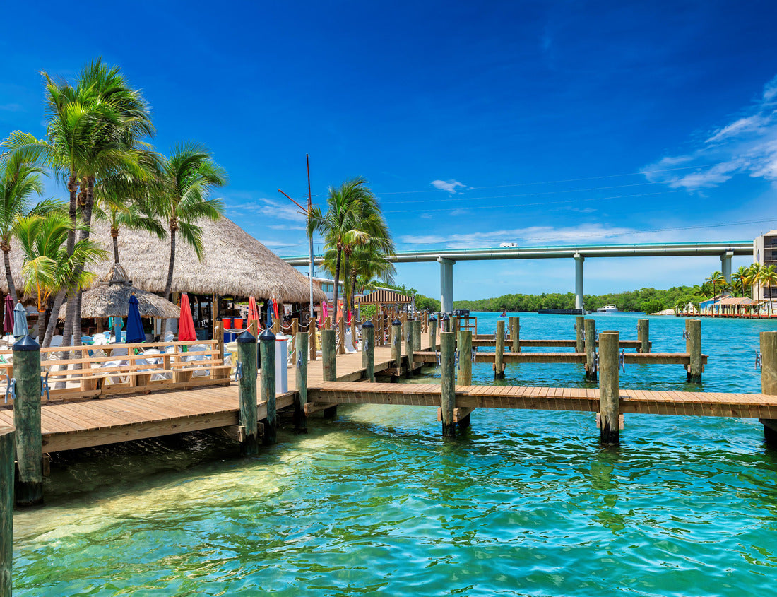 Noah Jigsaw Puzzle Tropical beach and pier on sunny beach in Key Largo, Florida keys islands 1000 Pieces