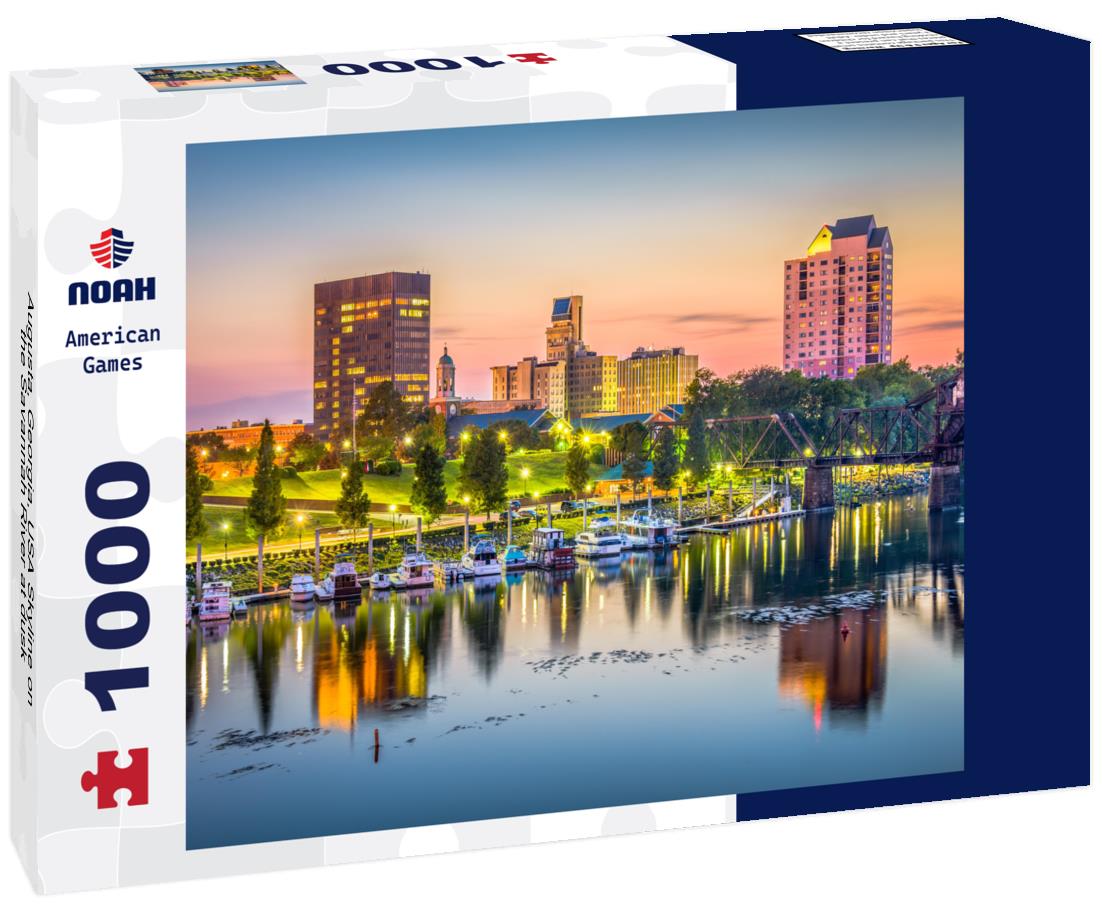Noah Jigsaw Puzzle Augusta, Georgia, USA Skyline on the Savannah River at dusk 1000 Pieces