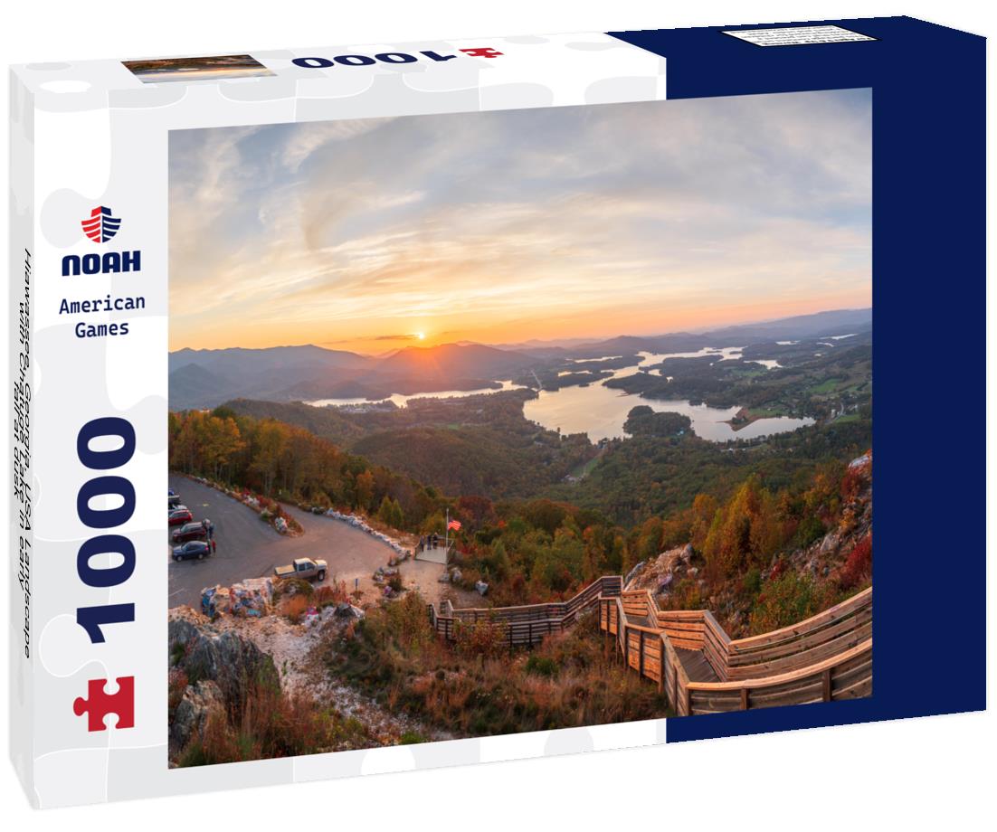 Noah Jigsaw Puzzle Hiawassee, Georgia, USA Landscape with Chatuge Lake in early fall at dusk 1000 Pieces