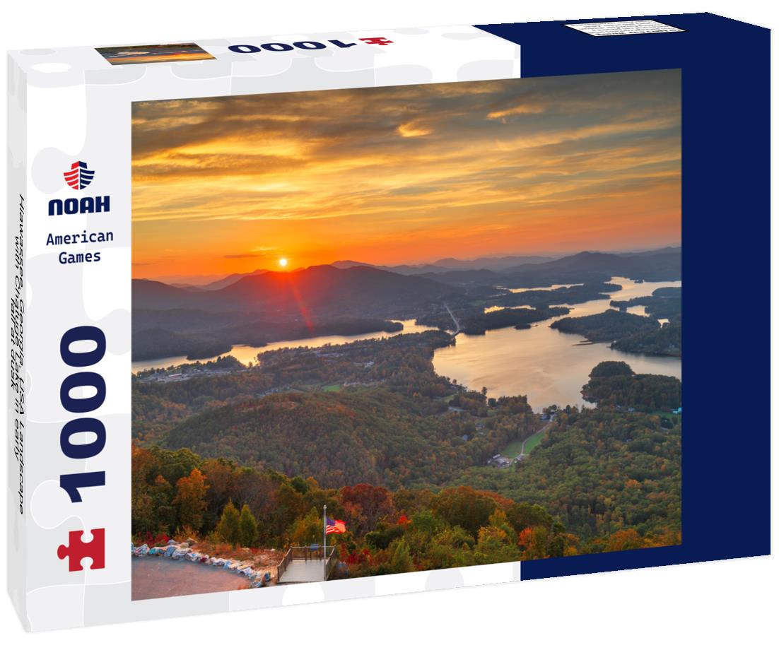 Noah Jigsaw Puzzle Hiawassee, Georgia, USA Landscape with Chatuge Lake in early fall at dusk 1000 Pieces