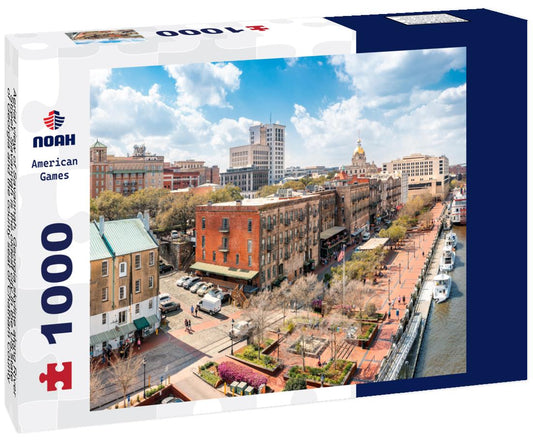 Noah Jigsaw Puzzle Aerial view of Savannah, Georgia skyline along River Street. Savannah is the oldest city in the US state of Georgia and the county seat of Chatham County 1000 Pieces
