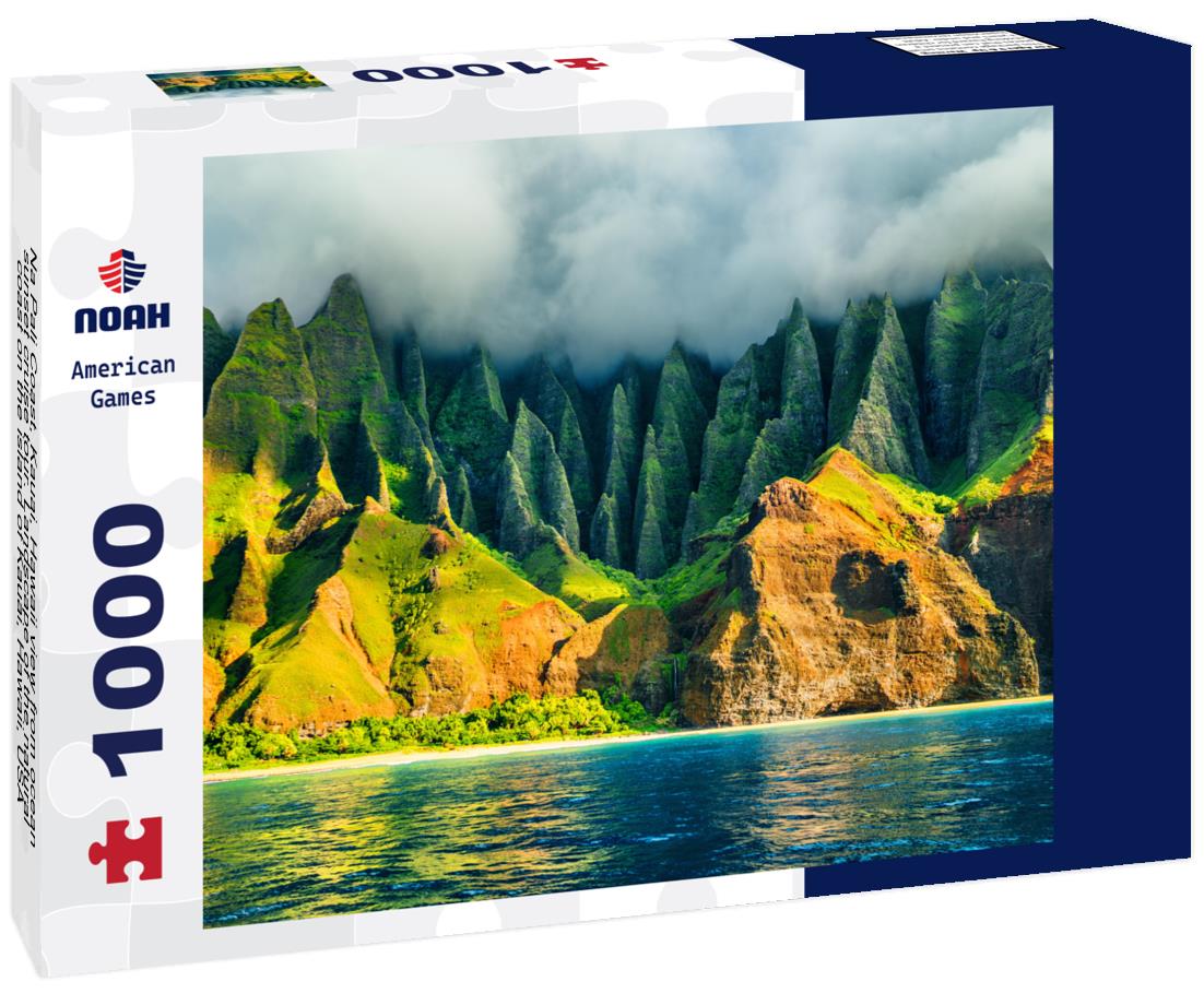 Noah Jigsaw Puzzle Na Pali Coast, Kauai, Hawaii view from ocean sunset cruise tour. Landscape of the natural coast on the island of Kauai, Hawaii, USA 1000 Pieces