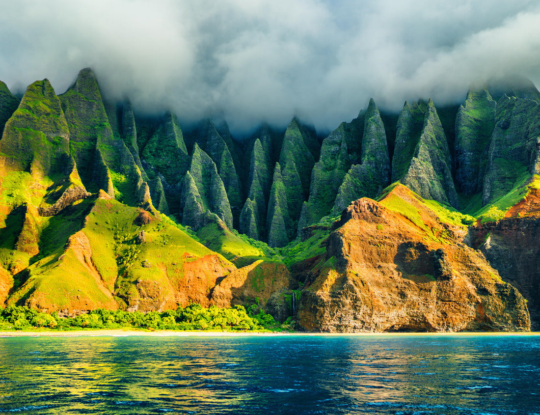 Noah Jigsaw Puzzle Na Pali Coast, Kauai, Hawaii view from ocean sunset cruise tour. Landscape of the natural coast on the island of Kauai, Hawaii, USA 1000 Pieces