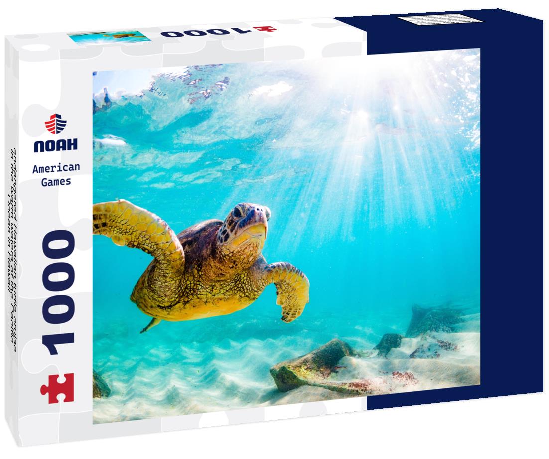 Noah Jigsaw Puzzle endangered Hawaiian turtle cruise in the warm waters of the Pacific Ocean in Hawaii 1000 Pieces
