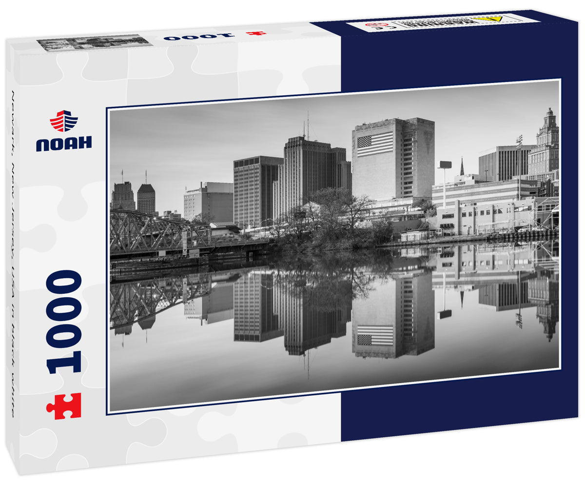 Newark, New Jersey, USA in black white
