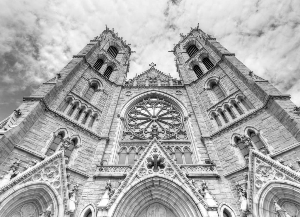 Cathedral Basilica of the Sacred Heart -Newark, New Jersey in black white