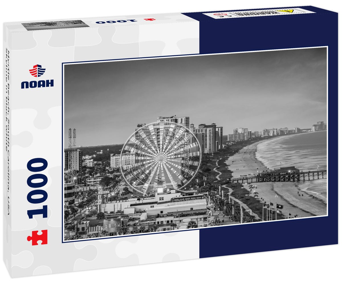 Myrtle Beach, South Carolina, USA Skyline in black white