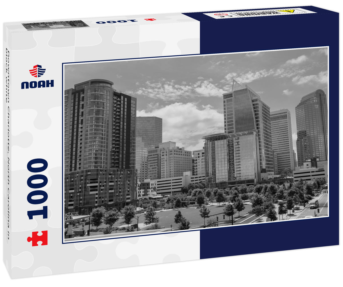 Downtown Charlotte, North Carolina in black white