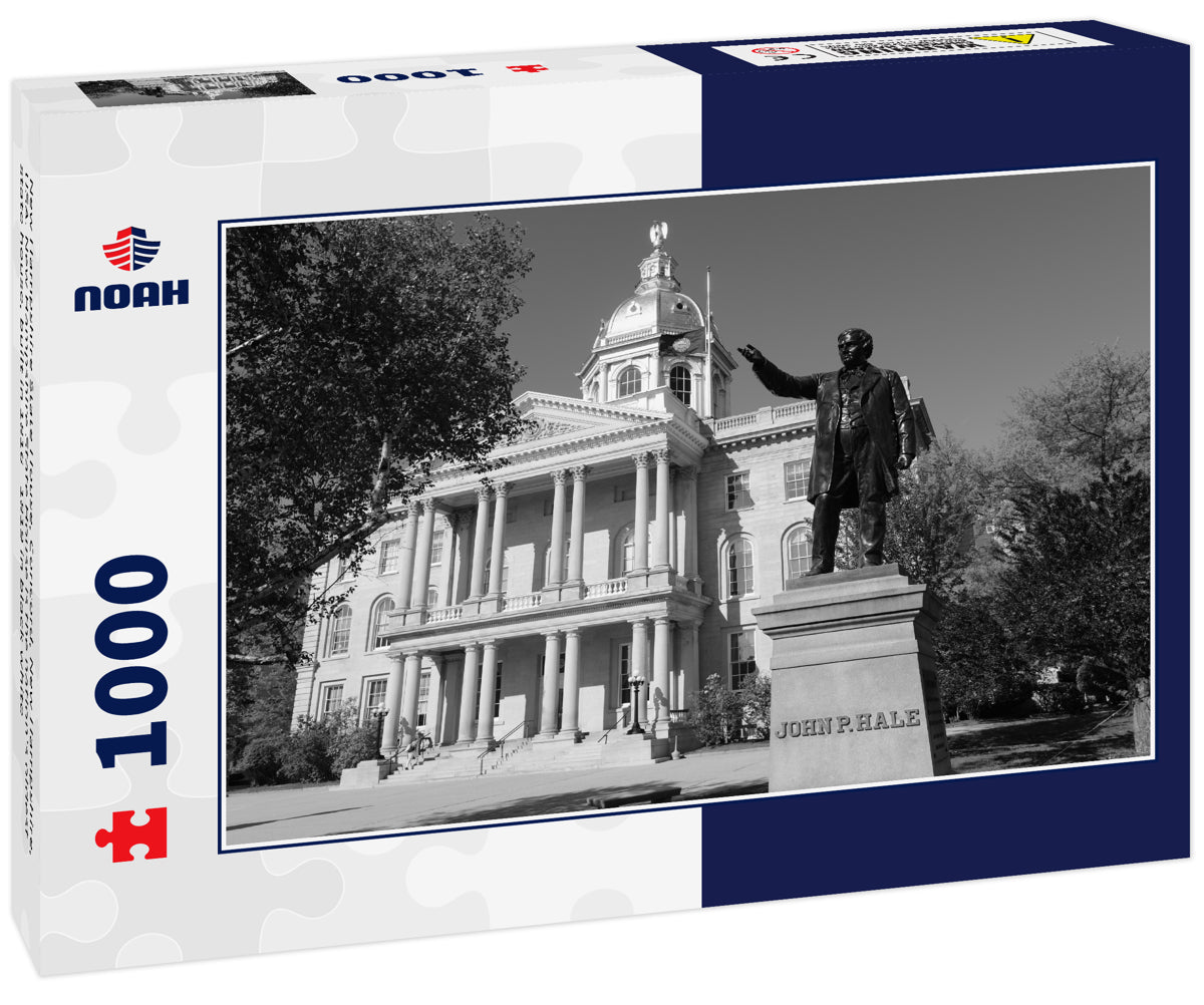 New Hampshire State House, Concord, New Hampshire, USA. New Hampshire State House is the nation's oldest state house, built in 1816 - 1819 in black white