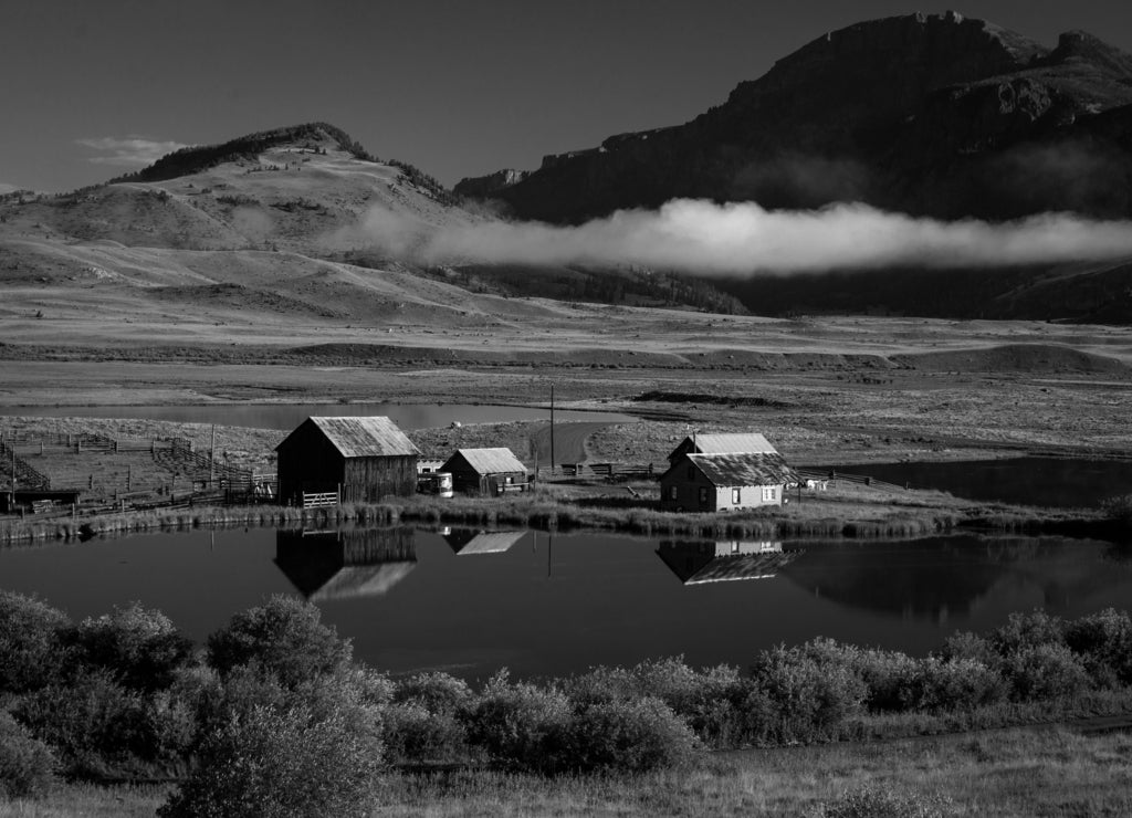 Colorado's Upper Rio Grande Valley Landscape in black white