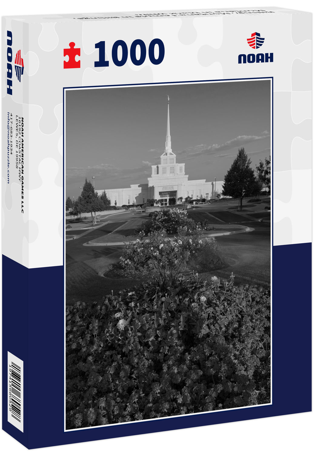 Billings Montana Temple in Billings, Montana in black white