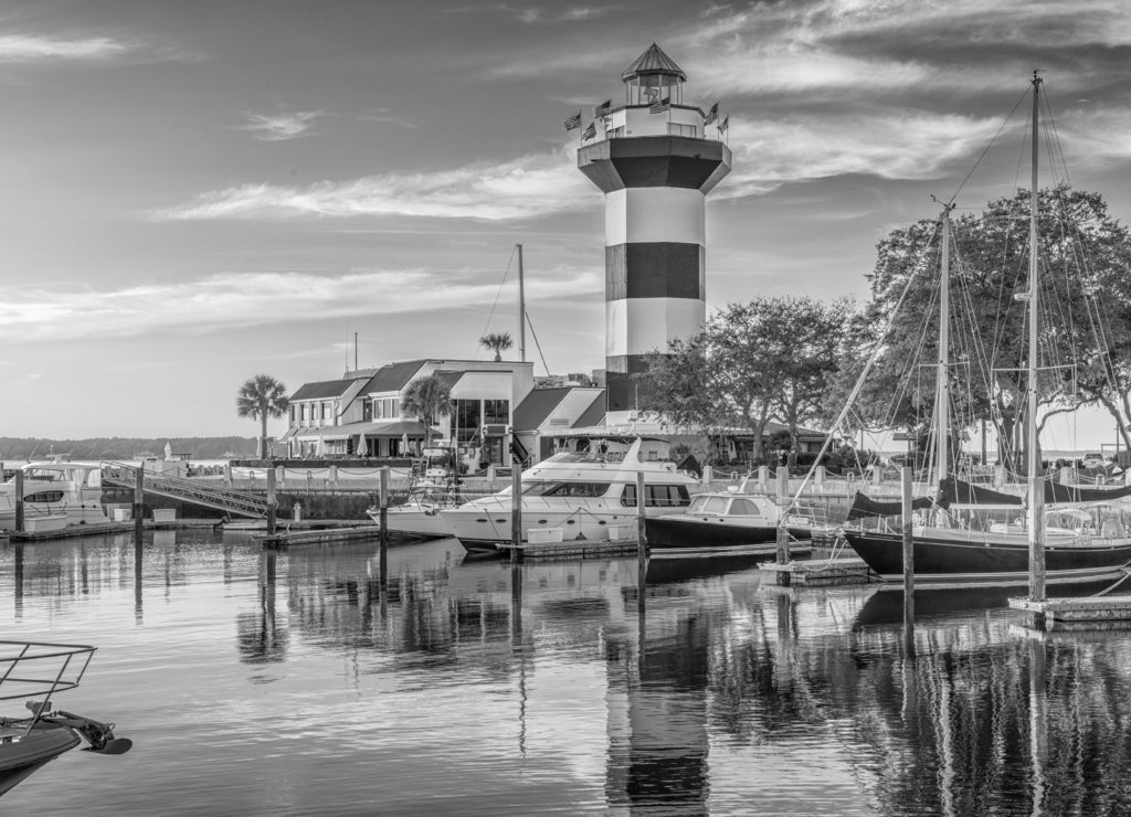 Hilton Head South Carolina in black white