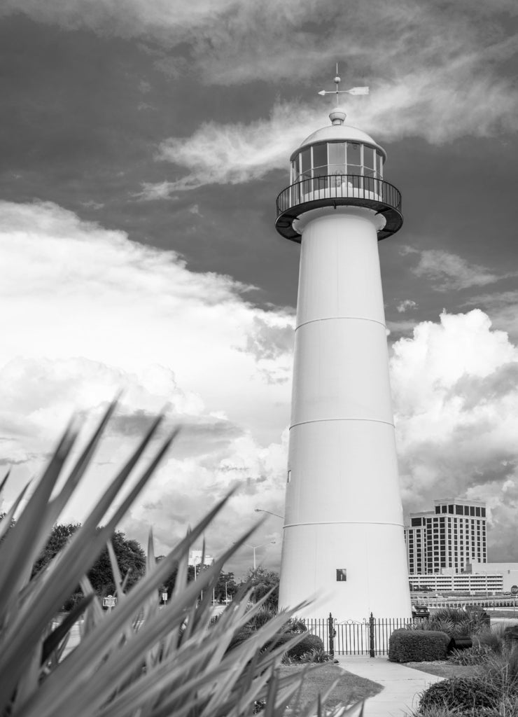 Biloxi, Mississippi, USA in black white