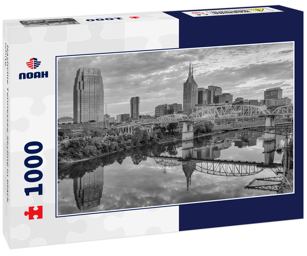 Nashville Tennessee Skyline in black white