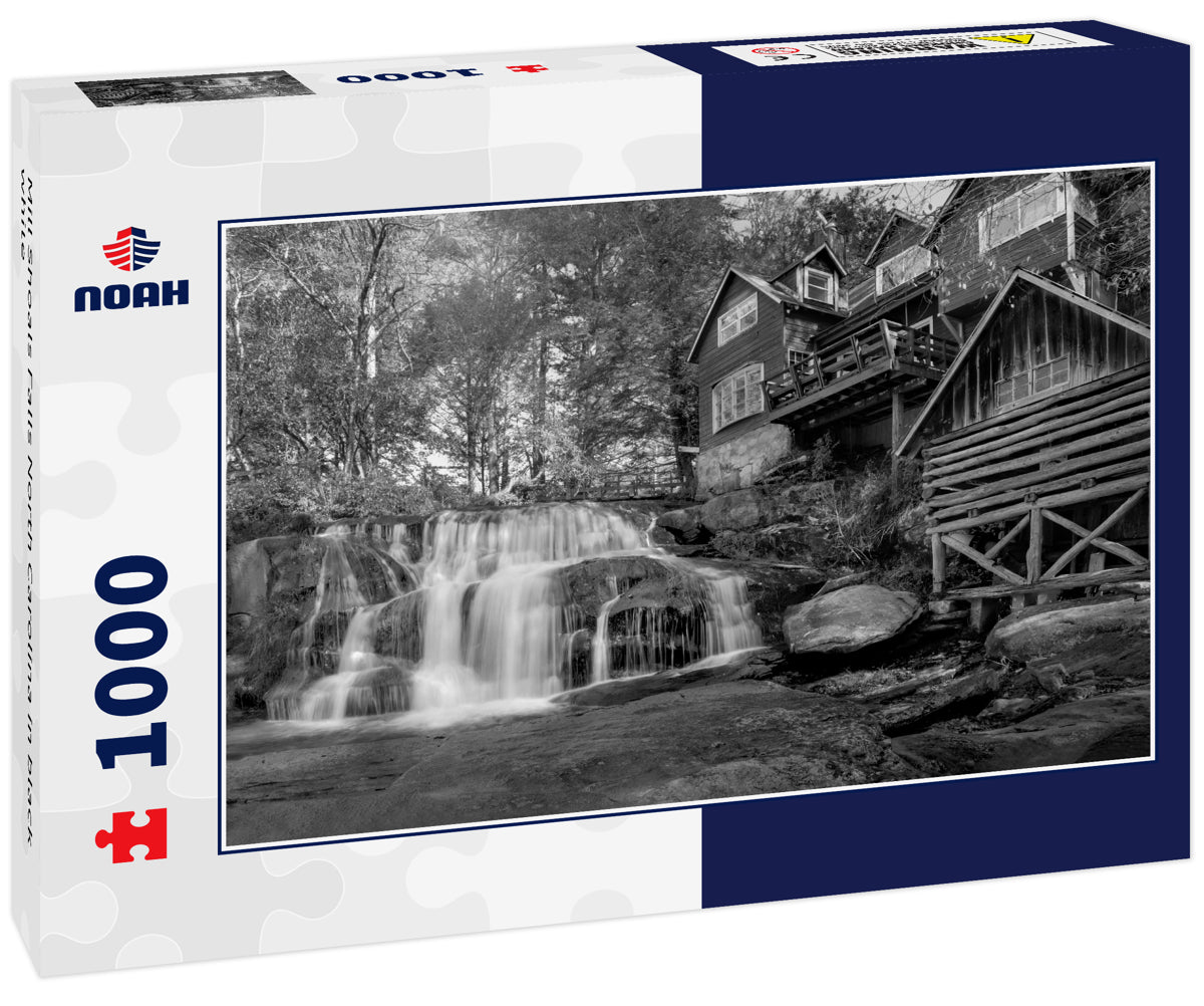 Mill Shoals Falls North Carolina in black white