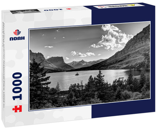 Montana Glacier National Park Vista in black white