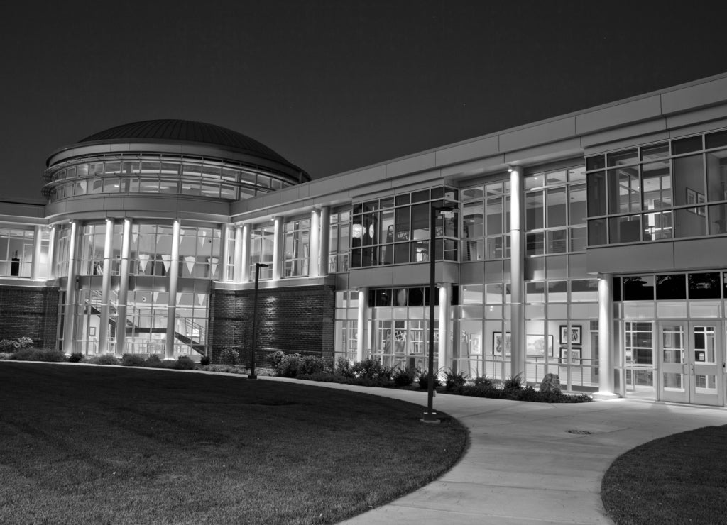 Architecture Indiana Tech College Lights in black white