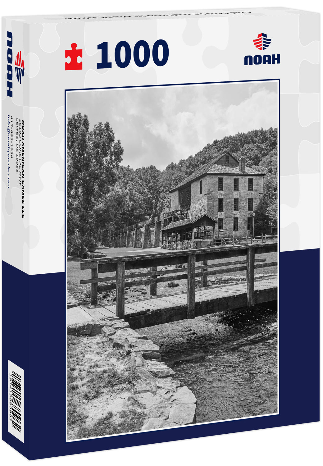 Old Mill in Indiana in black white