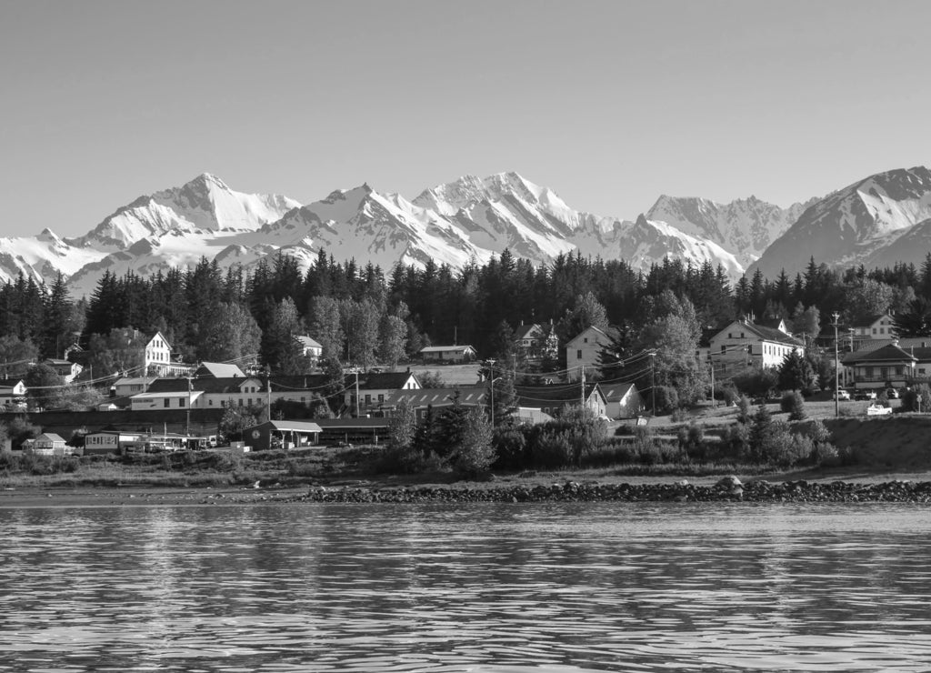 Beautiful Haines Alaska in black white