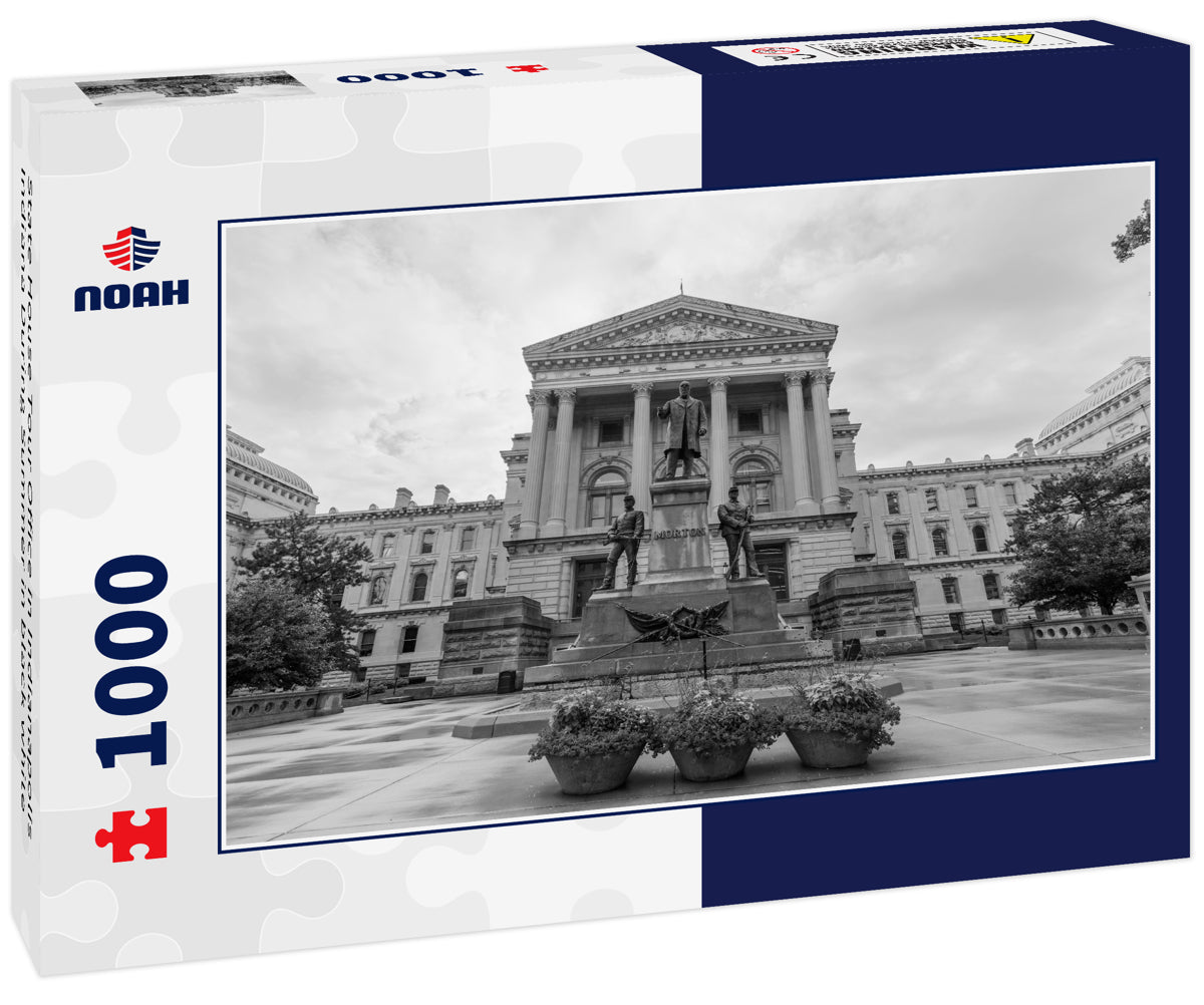 State House Tour Office in Indianapolis Indiana During Summer in black white