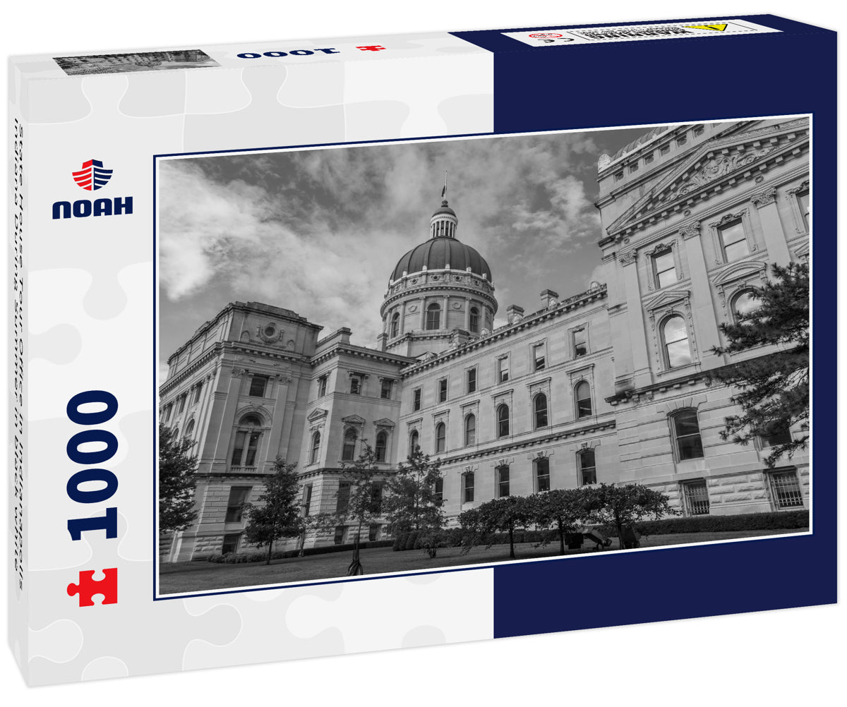 State House Tour Office in Indianapolis Indiana During Summer in black white