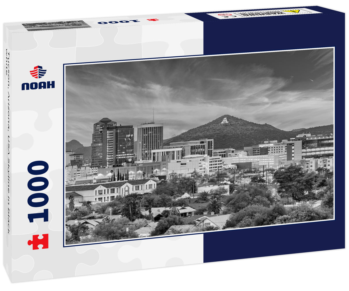 Tucson, Arizona, USA Skyline in black white